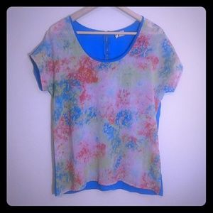 Pretty and colorful sheer top M